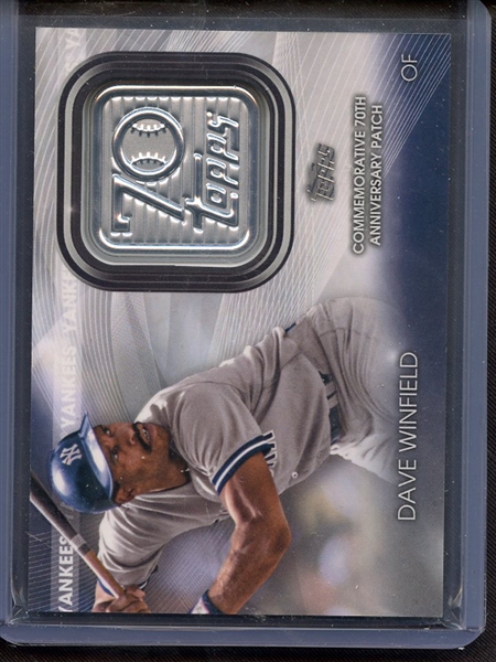 2021 TOPPS COMMEMORATIVE 70TH ANNIVERSARY PATCH DAVE WINFIELD 