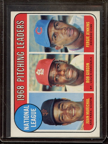 1969 TOPPS 10 NL PITCHING LEADERS MARICHAL GIBSON JENKINS