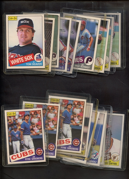 (17) 1985 O-PEE-CHEE BASEBALL STAR & HOF LOT W/ 14 HOF CARDS