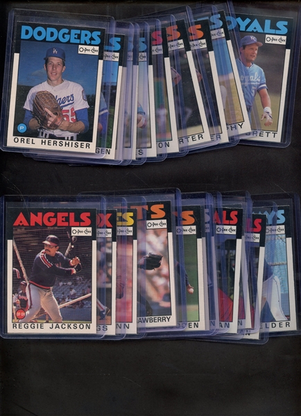 (22) 1986 O-PEE-CHEE BASEBALL STAR & HOF LOT W/ 11 HOF CARDS