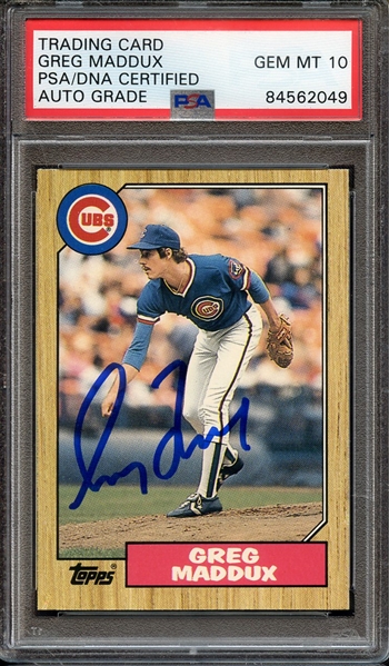 1987 TOPPS TRADED 70T SIGNED GREG MADDUX PSA/DNA AUTO 10