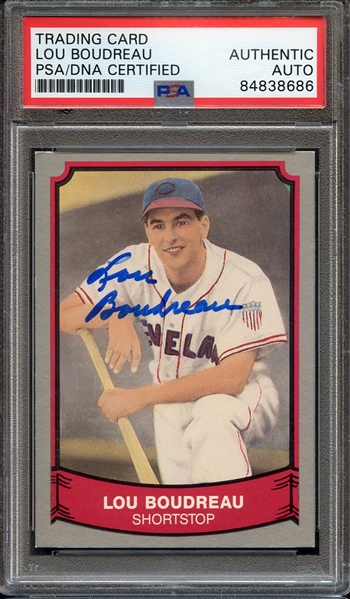 1989 PACIFIC BASEBALL LEGENDS SIGNED LOU BOUDREAU PSA/DNA AUTO AUTHENTIC