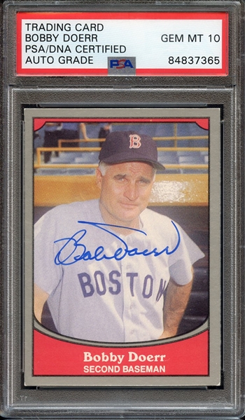 1990 PACIFIC BASEBALL LEGENDS SIGNED BOBBY DOERR PSA/DNA AUTO 10