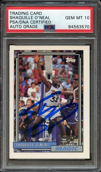 1992 TOPPS 362 SIGNED SHAQUILLE O'NEAL PSA/DNA AUTO AUTHENTIC