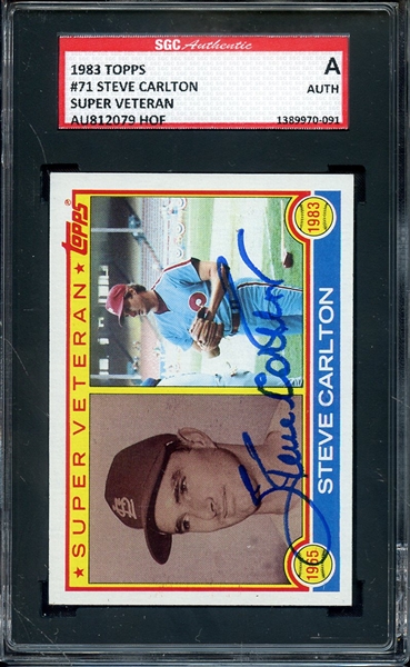 1983 TOPPS 71 SIGNED STEVE CARLTON SGC AUTO AUTHENTIC