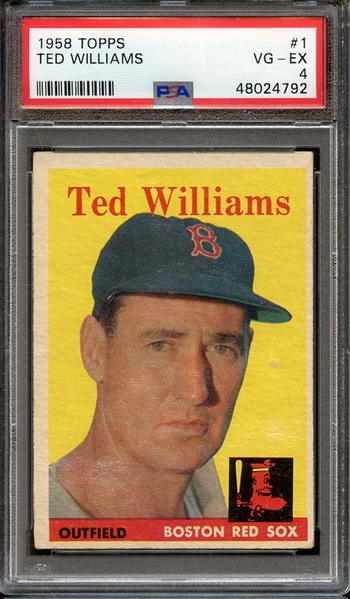 1958 TOPPS 1 TED WILLIAMS PSA VG-EX 4