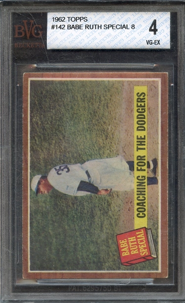 1962 TOPPS 142 BABE RUTH SPECIAL BVG VG-EX 4