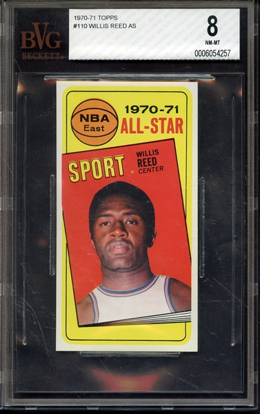 1970 TOPPS 110 WILLIS REED ALL STAR BVG NM-MT 8