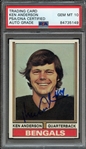 1974 TOPPS 401 SIGNED KEN ANDERSON PSA/DNA AUTO 10