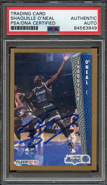 1992 FLEER 401 SIGNED SHAQUILLE O'NEAL PSA/DNA AUTO AUTHENTIC