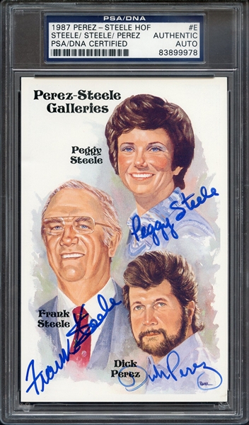 1987 PEREZ STEELE HOF SIGNED PEGGY STEELE FRANK STEELE DICK PEREZ PSA/DNA AUTO AUTHENTIC