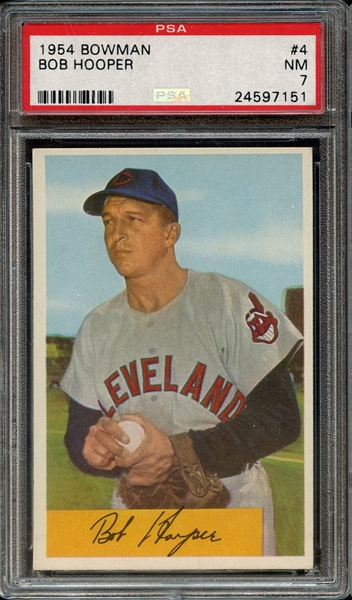 1954 BOWMAN 4 BOB HOOPER PSA NM 7