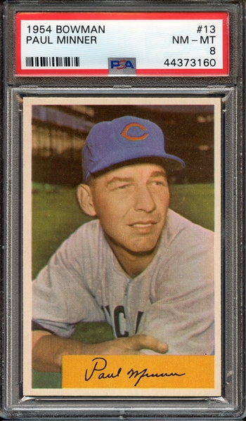 1954 BOWMAN 13 PAUL MINNER PSA NM-MT 8