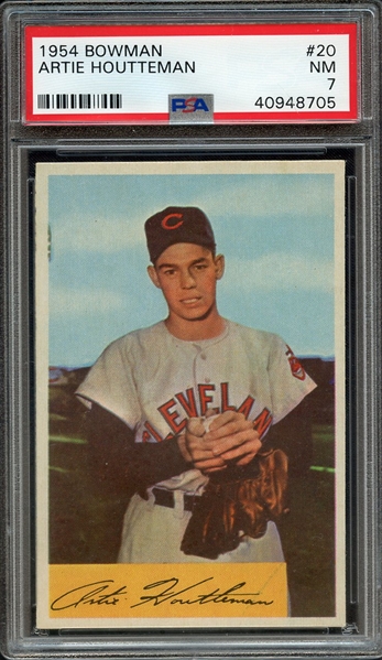 1954 BOWMAN 20 ARTIE HOUTTEMAN PSA NM 7