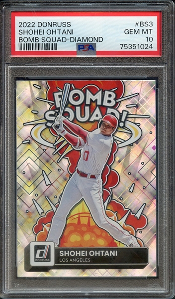 2022 PANINI DONRUSS BOMB SQUAD BS3 SHOHEI OHTANI BOMB SQUAD-DIAMOND PSA GEM MT 10