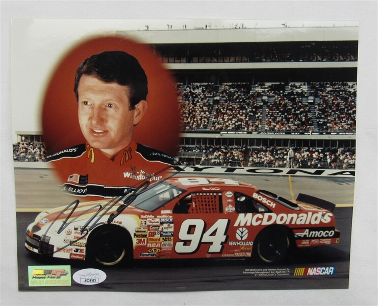 Bill Elliott Signed Auto Autograph 8x10 Photo JSA AD34593