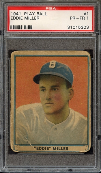 1941 PLAY BALL 1 EDDIE MILLER PSA PR 1