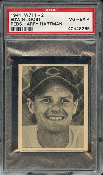 1940 CINCINNATI REDS TEAM ISSUE EDWIN JOOST TEAM ISSUE PSA VG-EX 4