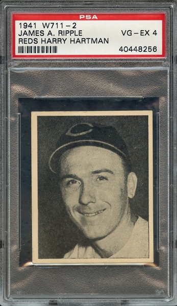 1940 CINCINNATI REDS TEAM ISSUE JAMES A. RIPPLE TEAM ISSUE PSA VG-EX 4