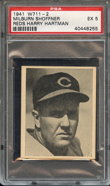 1940 CINCINNATI REDS TEAM ISSUE MILBURN SHOFFNER TEAM ISSUE PSA EX 5