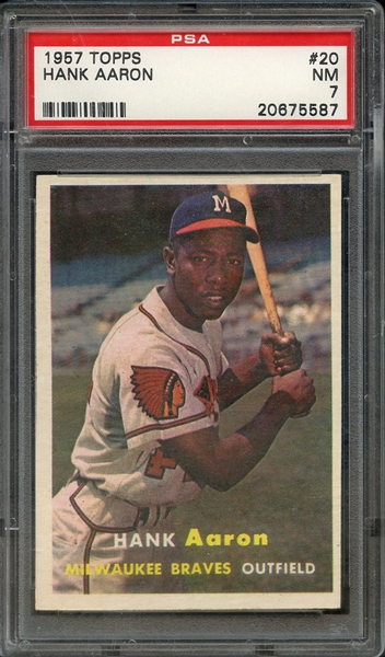 1957 TOPPS 20 HANK AARON PSA NM 7