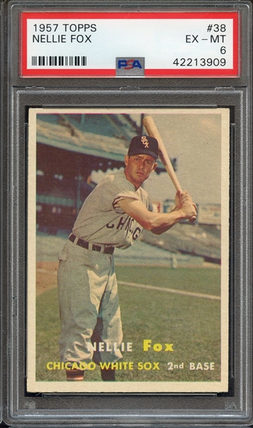 1957 TOPPS 38 NELLIE FOX PSA EX-MT 6