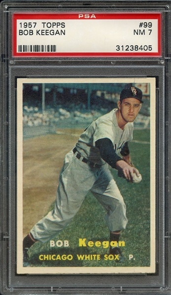 1957 TOPPS 99 BOB KEEGAN PSA NM 7