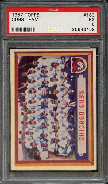 1957 TOPPS 183 CUBS TEAM PSA EX 5