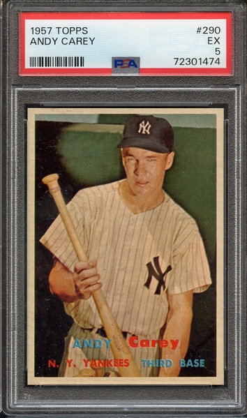 1957 TOPPS 290 ANDY CAREY PSA EX 5