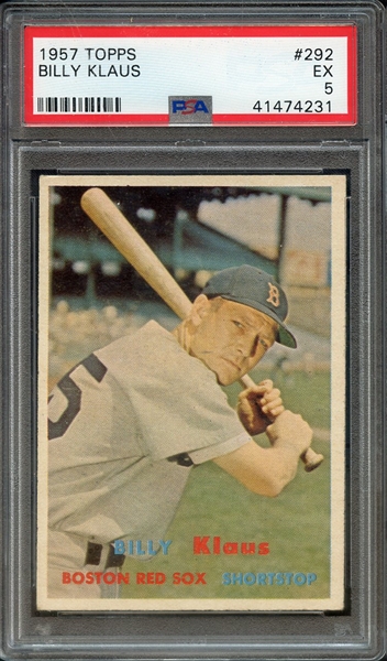 1957 TOPPS 292 BILLY KLAUS PSA EX 5