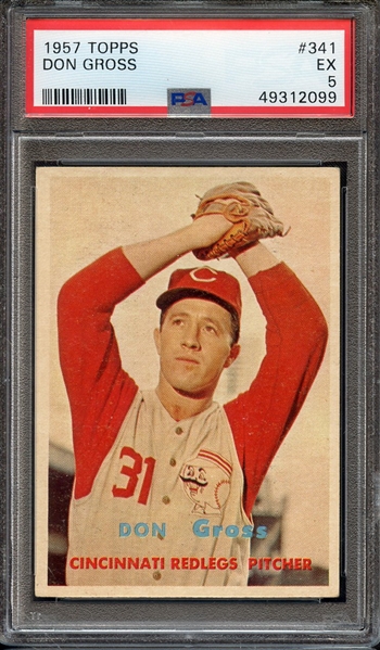 1957 TOPPS 341 DON GROSS PSA EX 5