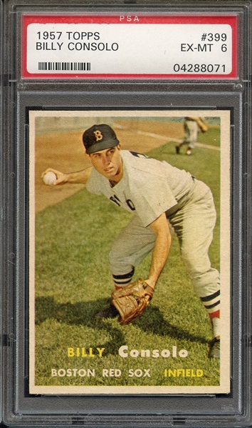 1957 TOPPS 399 BILLY CONSOLO PSA EX-MT 6