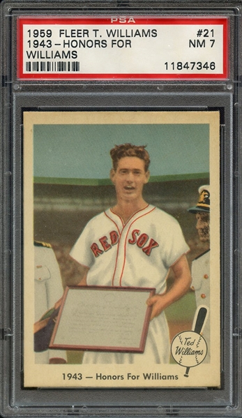 1959 FLEER TED WILLIAMS 21 1943-HONORS FOR WILLIAMS PSA NM 7