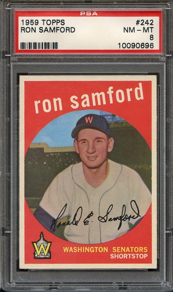 1959 TOPPS 242 RON SAMFORD PSA NM-MT 8