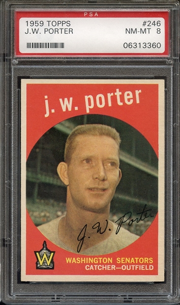 1959 TOPPS 246 J.W. PORTER PSA NM-MT 8