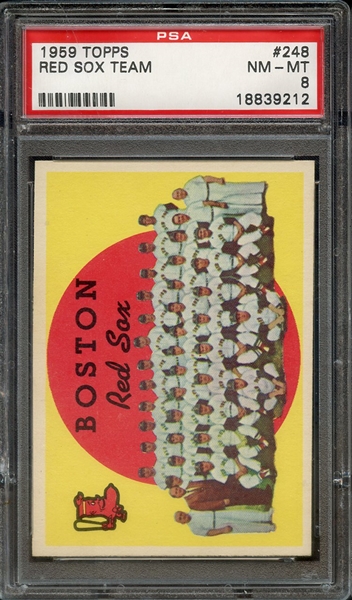 1959 TOPPS 248 RED SOX TEAM PSA NM-MT 8