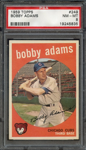 1959 TOPPS 249 BOBBY ADAMS PSA NM-MT 8