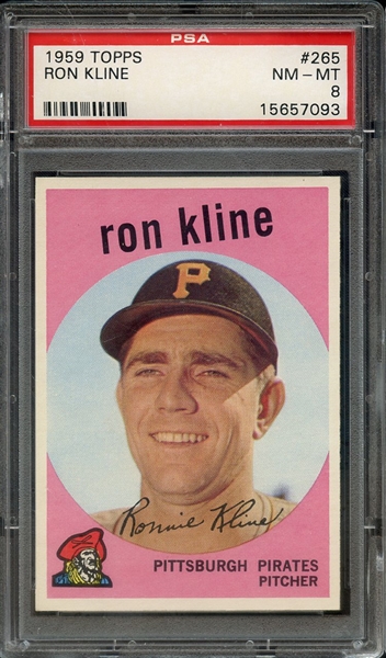 1959 TOPPS 265 RON KLINE PSA NM-MT 8