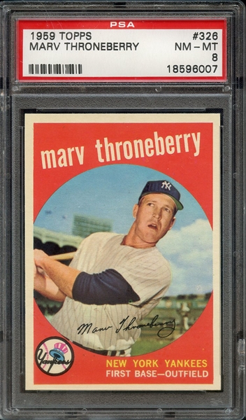 1959 TOPPS 326 MARV THRONEBERRY PSA NM-MT 8