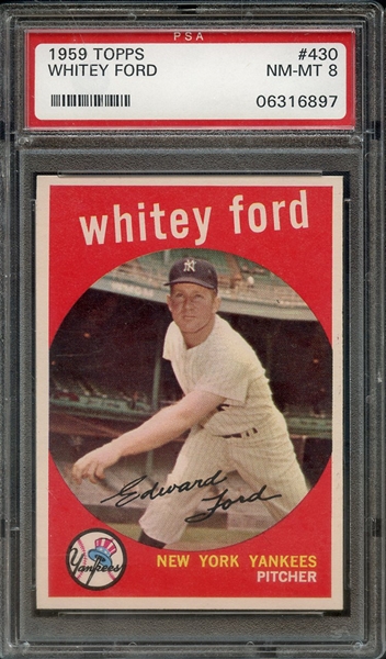 1959 TOPPS 430 WHITEY FORD PSA NM-MT 8