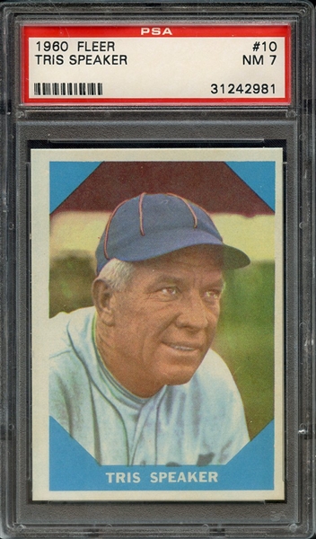 1960 FLEER 10 TRIS SPEAKER PSA NM 7