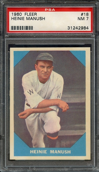 1960 FLEER 18 HEINIE MANUSH PSA NM 7