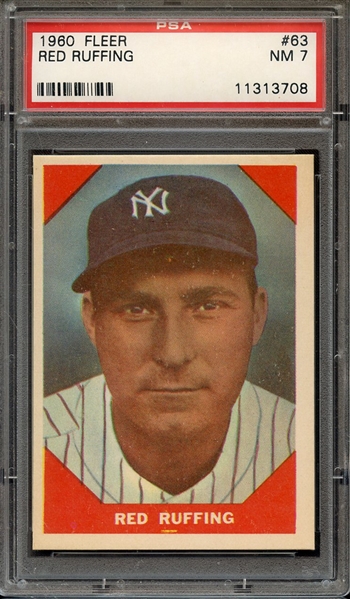 1960 FLEER 63 RED RUFFING PSA NM 7