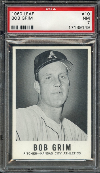 1960 LEAF 10 BOB GRIM PSA NM 7