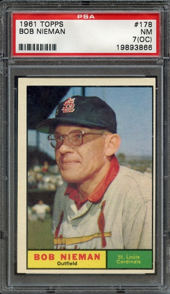 1961 TOPPS 178 BOB NIEMAN PSA NM 7 (OC)