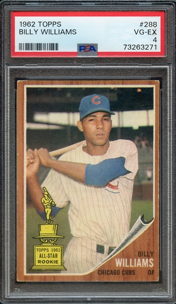 1962 TOPPS 288 BILLY WILLIAMS PSA VG-EX 4