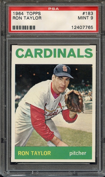 1964 TOPPS 183 RON TAYLOR PSA MINT 9