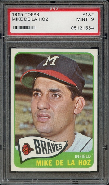 1965 TOPPS 182 MIKE DE LA HOZ PSA MINT 9