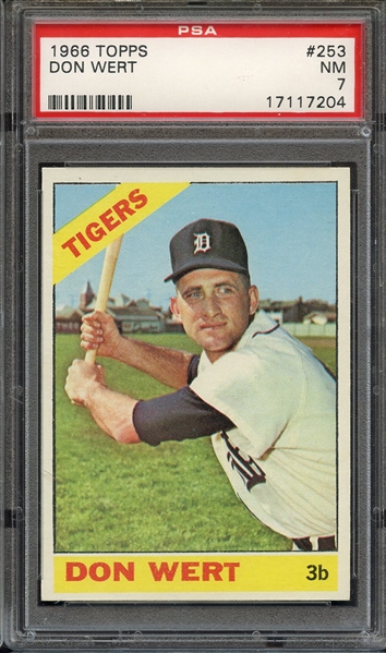 1966 TOPPS 253 DON WERT PSA NM 7