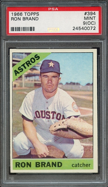 1966 TOPPS 394 RON BRAND PSA MINT 9 (OC)